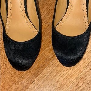 EUC Brooks Brothers Black Pony Hair Heels